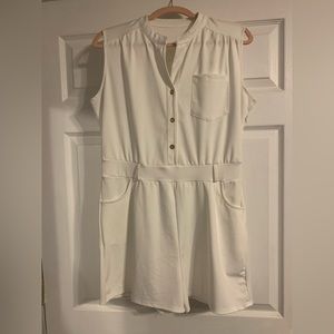 Sleeveless White Romper